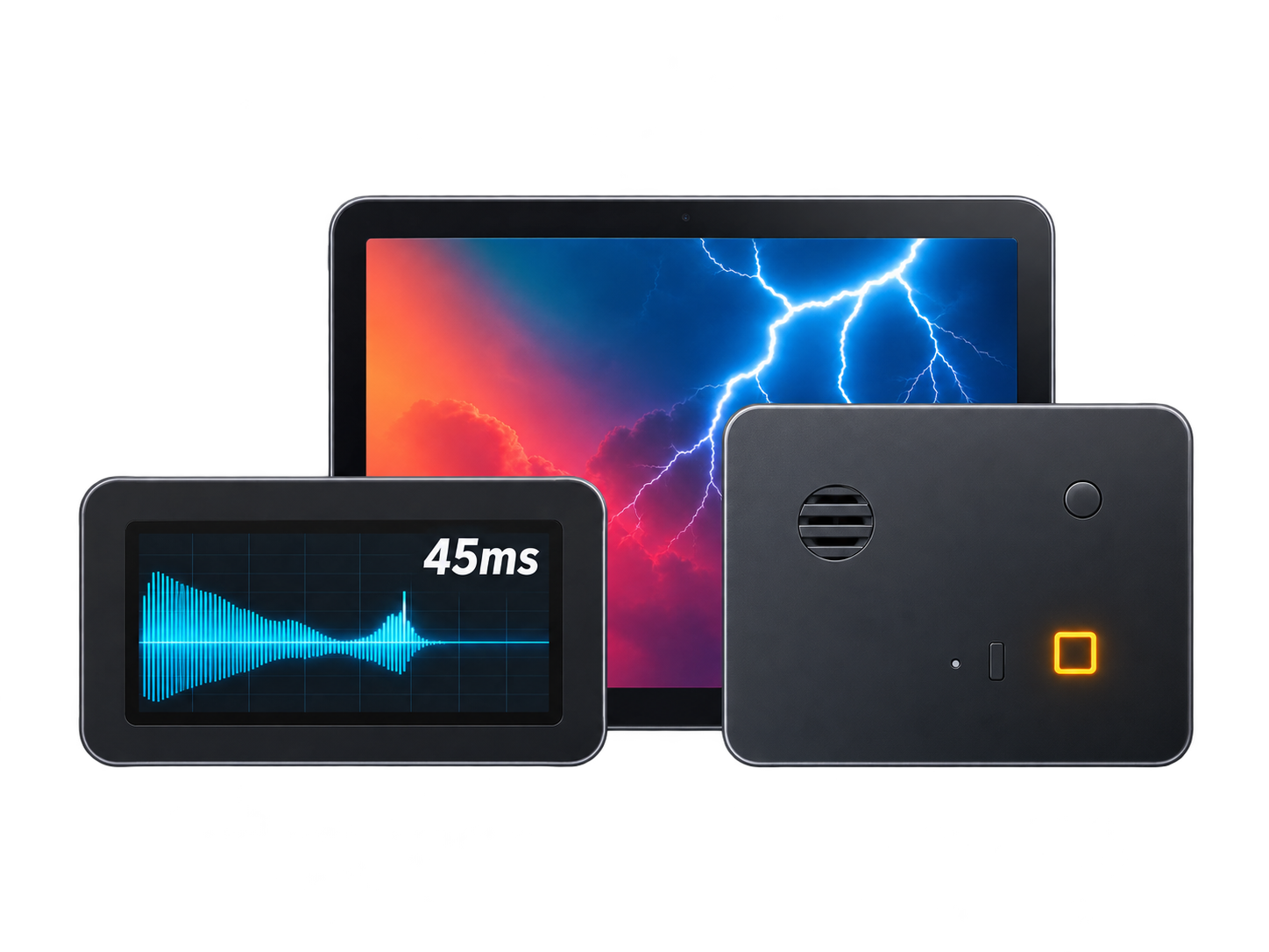 Performance monitoring devices with a waveform display reading 45ms